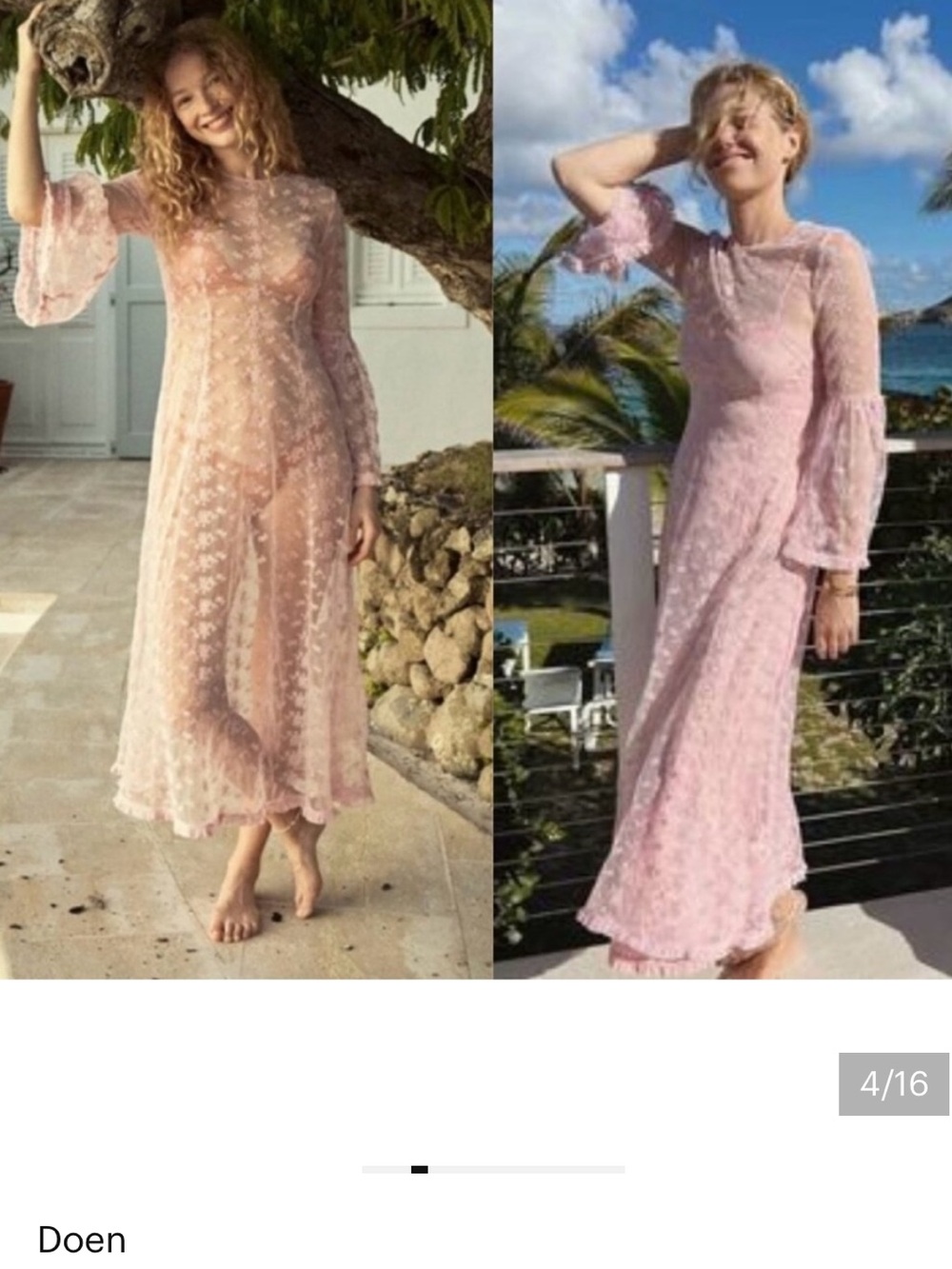 Doen adalise dress pink sheer lace - Picture 13 of 14